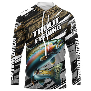 Rainbow Trout Fishing Camo Long Sleeve Fishing Shirts, Custom Steelhead Fishing Jerseys IPHW5950