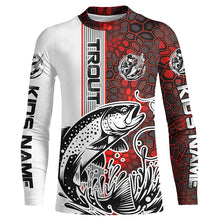 Load image into Gallery viewer, Pesonalized Trout Fishing Jerseys, Trout Long Sleeve Tournament Fishing Shirts | Red Camo IPHW5832