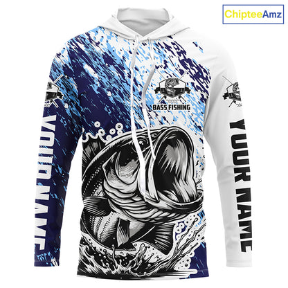 Personalized Bass Long Sleeve Tournament Fishing Shirts, Bass Fishing Jerseys Fishing Gifts IPHW5652