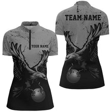 Load image into Gallery viewer, Custom Gray Eagle Women Bowling Team Shirts Grunge Vintage Bowling Team Jerseys Outfits IPHW5849