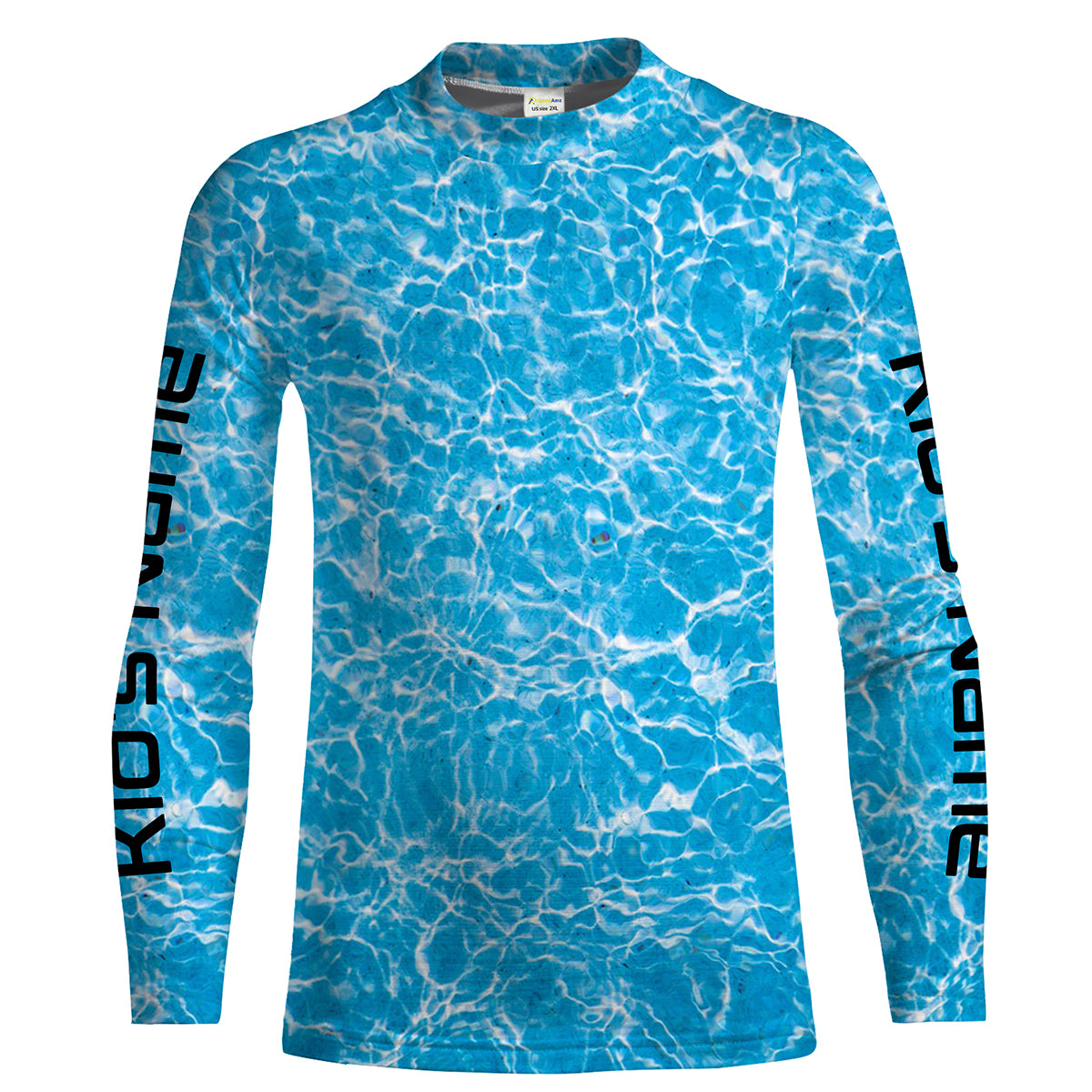 Blue ripped water camo Custom Long Sleeve performance Fishing Shirts UV Protection IPHW1550