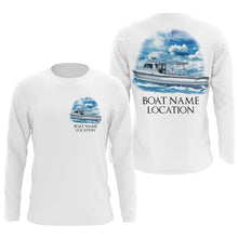 Load image into Gallery viewer, Custom Fishing Boat Name Long Sleeve Fishing Shirts, Personalized Fisher Boats Shirt IPHW5097