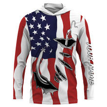 Load image into Gallery viewer, US Fishing Fish Hook American flag UV protection custom long sleeves shirts Patriotic fishing apparel IPH1900