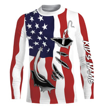 Load image into Gallery viewer, US Fishing Fish Hook American flag UV protection custom long sleeves shirts Patriotic fishing apparel IPH1900