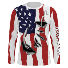 Load image into Gallery viewer, US Fishing Fish Hook American flag UV protection custom long sleeves shirts Patriotic fishing apparel IPH1900