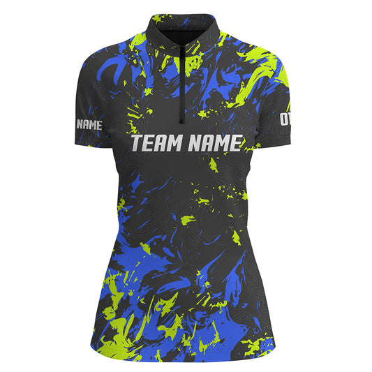 Personalized Bowling Team Jerseys, Bowling Shirts For Women With Customized Name | Green IPHW4510