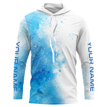 Load image into Gallery viewer, Blue water splash Custom Long sleeve performance Fishing Shirts, fishing camo tournament Shirt IPHW3589