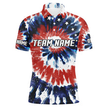 Load image into Gallery viewer, American Flag Tie Dye Bowling Shirts For Men, Custom Bowling Team Jerseys IPHW4524