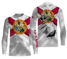 Load image into Gallery viewer, Florida Flag Fish Hook Custom UV Protection Long Sleeve performance Fishing Shirts IPHW482