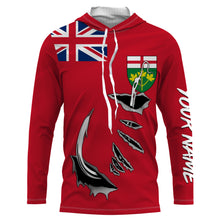Load image into Gallery viewer, Canada Ontario Fish hook Custom Long sleeve Fishing Shirts, Ontario Fishing jerseys IPHW3337