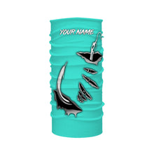 Load image into Gallery viewer, Fish hook Custom Turquoise blue Long Sleeve performance Fishing Shirts Fishing jerseys - IPHW1490