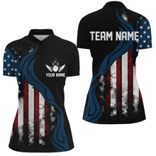 Load image into Gallery viewer, Grunge American Flag Unisex Bowling Team Shirts Custom Patriotic Bowling Gifts For Bowlers Outfit IPHW5478