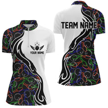 Load image into Gallery viewer, Customized Name Bowling Team Shirts For Women Bowling Pattern Bowling League Jerseys IPHW5485