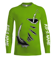 Load image into Gallery viewer, Fish hook Custom Green Long Sleeve performance Fishing Shirts Fishing jerseys - IPHW1366