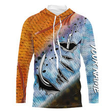 Load image into Gallery viewer, Redfish, Trout, Flounder Scale Custom Uv Protection Fishing Shirt, Fish Hook Design Jerseys IPHW5068