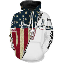 Load image into Gallery viewer, Bow Hunter Deer Hunting American Flag Custom All over print Shirts, Deer skull shirts - IPHW1158