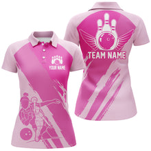 Load image into Gallery viewer, Custom Bowling Shirts For Women, Bowling Queen Team Jerseys, Bowling Girls Shirt  | Pink IPHW4514