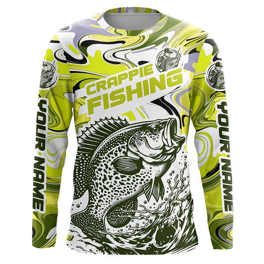 Custom Multi-Color Crappie Long Sleeve Fishing Shirts, Crappie Jerseys For Fishing Team IPHW5921
