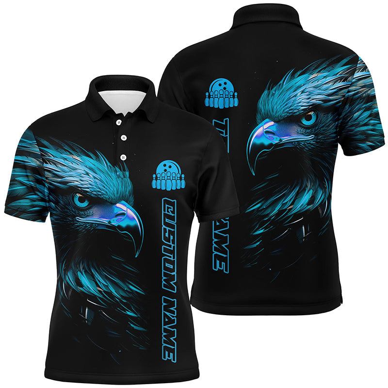 Blue Eagle Custom Bowling Polo Shirts For Men Bowling League Bowling Team Jerseys Bowler Outfits IPHW5313