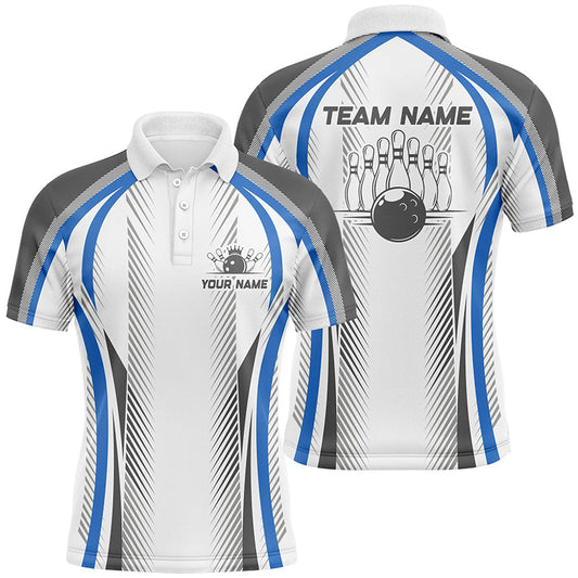 Personalized Blue Bowling Shirts Bowling Team Jersey Bowling League Outfits For Men And Women IPHW5476