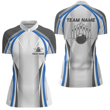 Load image into Gallery viewer, Personalized Blue Bowling Shirts Bowling Team Jersey Bowling League Outfits For Women IPHW5476