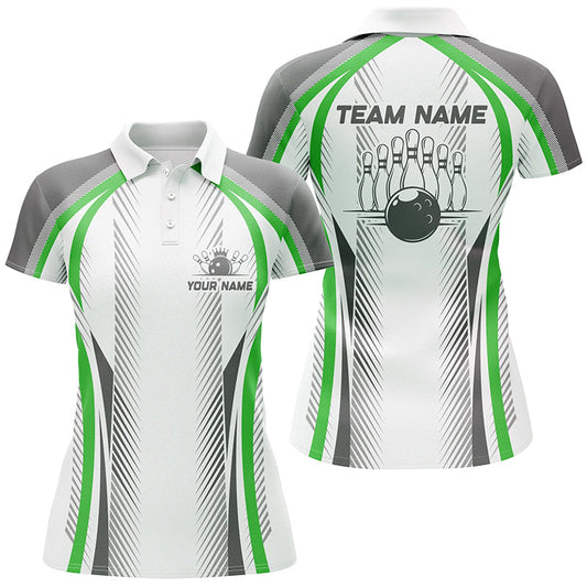 Personalized Blue Bowling Shirts Bowling Team Jersey Bowling League Outfits For Women IPHW5477