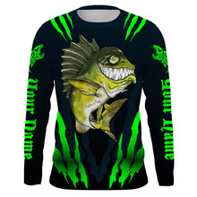 Load image into Gallery viewer, Angry Bass Fishing Custom Long sleeve Fishing Shirts, Bass fish reaper fishing jerseys | green IPHW3374