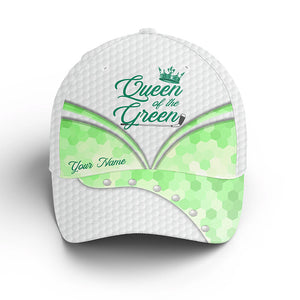 Funny Golfer hat custom name queen of the green sun hats for women, ladies golf hats NQS4853