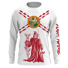 Load image into Gallery viewer, Fishing Fish reaper Custom Florida Flag Fishing Shirts, Florida Long Sleeve performance Fishing Shirts Fishing gifts - NQS2795