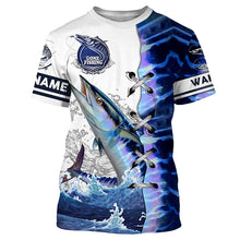 Load image into Gallery viewer, Wahoo fishing scales custom sun protection long sleeve fishing shirts, Wahoo saltwater fishing jerseys NQS4100