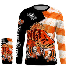 Load image into Gallery viewer, Rockfish Fishing Customize Name UV protection quick dry UPF 30+ long sleeves fishing shirts, rockfish hoodie NQS2489