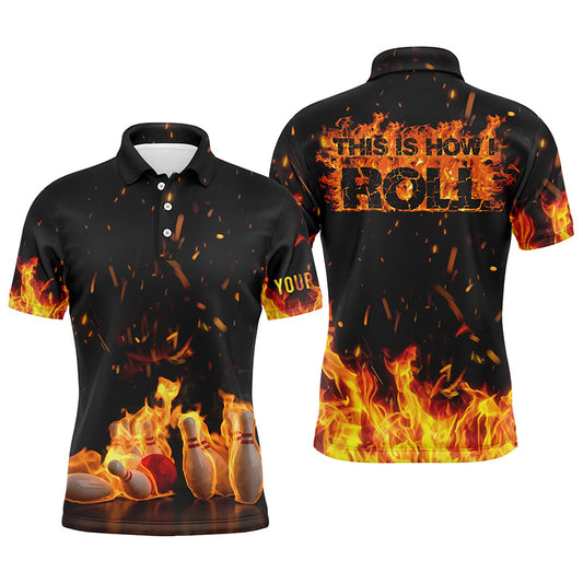 Custom bowling shirt for men – personalized team jersey front view
