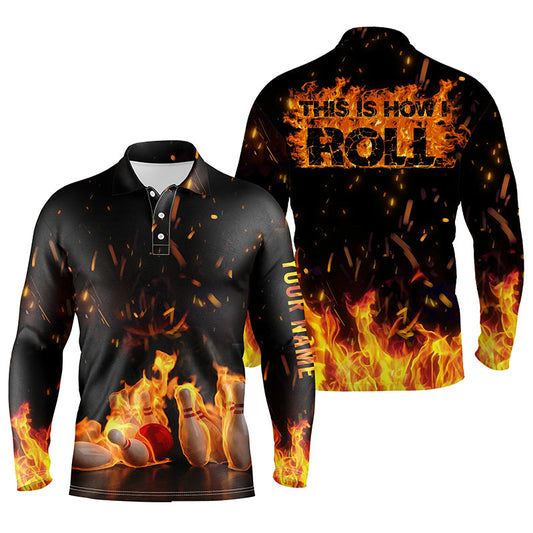 personalized bowling shirt for men – custom name design side view