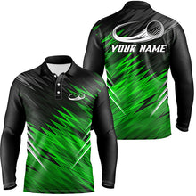 Load image into Gallery viewer, Mens golf polo shirts custom Green and black pattern shirt for mens, personalized golf gifts NQS6594