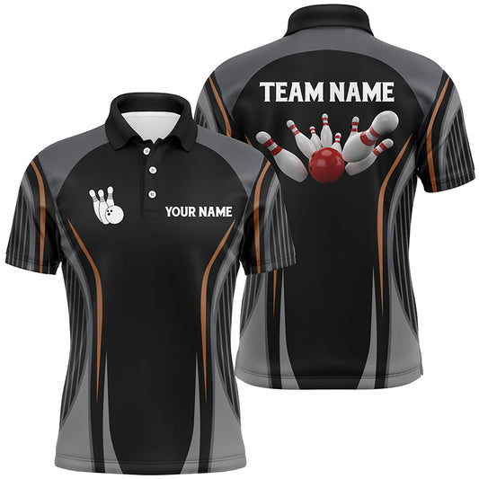 Custom bowling shirt for men – personalized team jersey front view