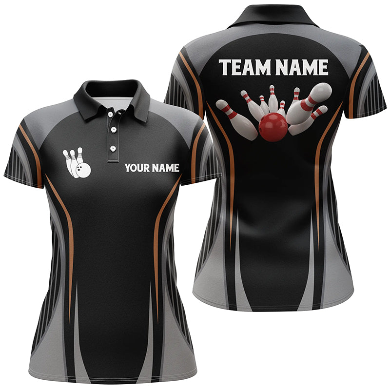 Custom bowling shirt for women – personalized team jersey front view