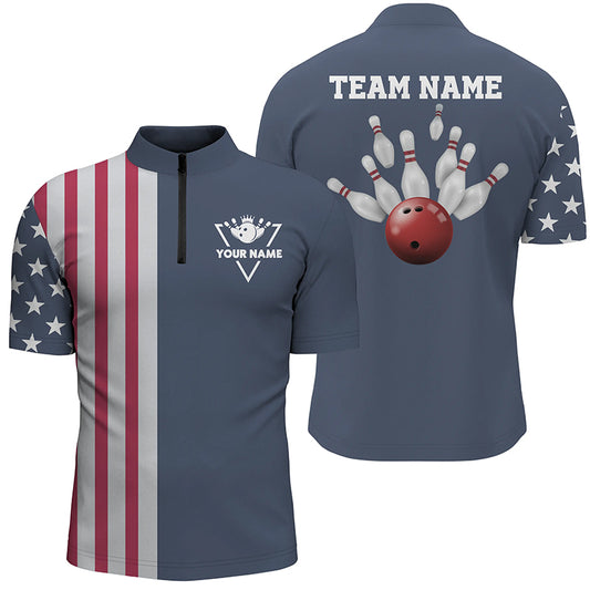 Custom bowling shirt for men – personalized team jersey front view