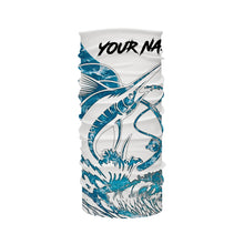 Load image into Gallery viewer, Sailfish fishing tattoo blue sea wave ocean camo Custom Name UV sun protection fishing jersey NQS3777