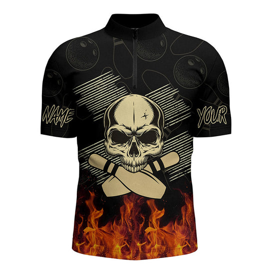 Custom bowling shirt for men – personalized team jersey front view