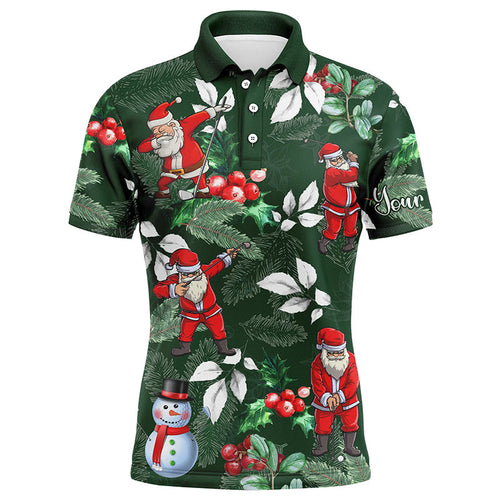 Funny Christmas golf shirts custom name Mens golf polo shirt - Santa Golfer Christmas gifts NQS4403