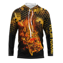 Load image into Gallery viewer, Flaming Fire fish skeleton fishing Custom UV sun protection Long sleeve Fishing Shirts, Fishing Gift NQS4602