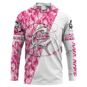 Mahi mahi fishing Pink girl camo Customize Name All Over Printed Shirts for women fishing NQS1712