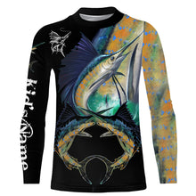 Load image into Gallery viewer, Sailfish saltwater fishing Customize Name UV protection quick dry UPF 30+ long sleeves fishing shirts,gifts for fishing lover NQS2450