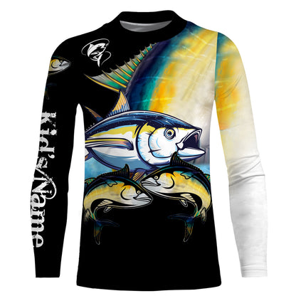 Tuna saltwater fishing Customize Name UV protection quick dry UPF 30+ long sleeves fishing shirts,gifts for fishing lover NQS2451