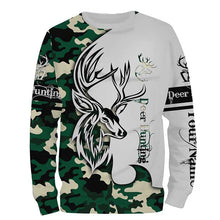 Load image into Gallery viewer, Deer hunting tattoos green camo custom name all over print hunting Shirts - Hunting gifts for him NQS4039