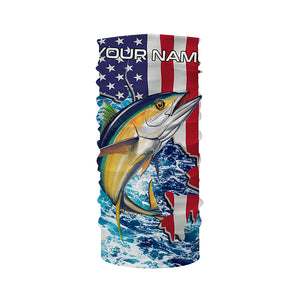Tuna fishing American flag blue sea camo Custom sun protection long sleeve fishing shirts for men NQS4057