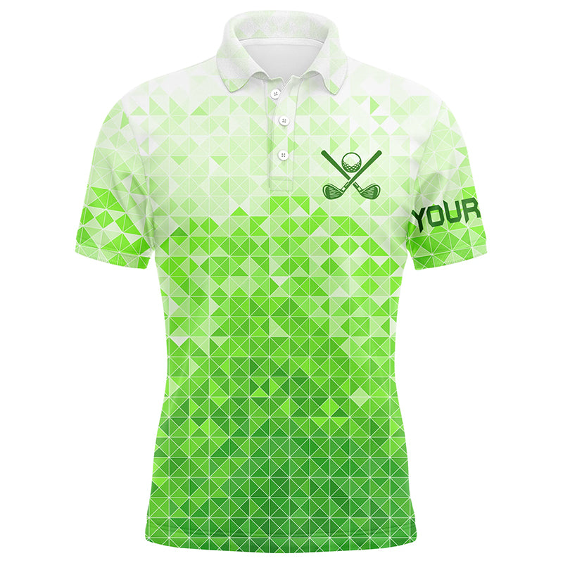 Mens golf polos shirts custom name green golf apparel, coolest polo shirts for mens NQS7138