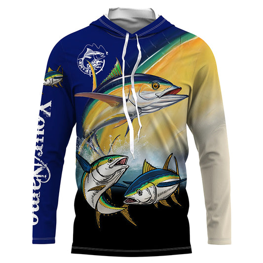 Tuna Fishing Saltwater Game Fish Custom name Long sleeve Fishing Shirts, Tuna Fishing jerseys NQS4067