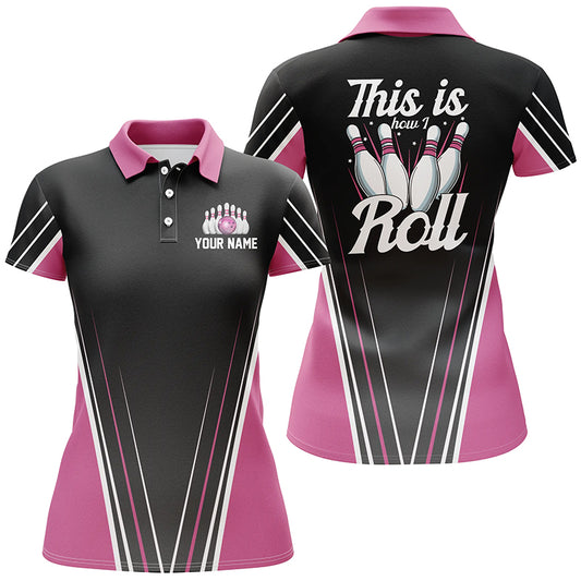 Custom bowling shirt for women – personalized team jersey front view