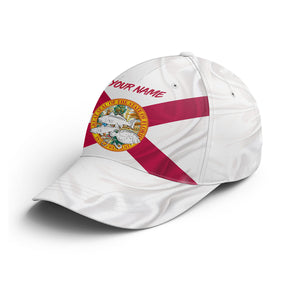 Florida Fishing 3D Florida Flag redfish, trout, flounder Custom fishing hat Fishing Baseball Angler hat NQS1768